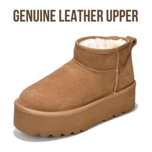 Project Cloud 100% Genuine Suede Leather platform Ankle Boots, Sz 7.5 $75